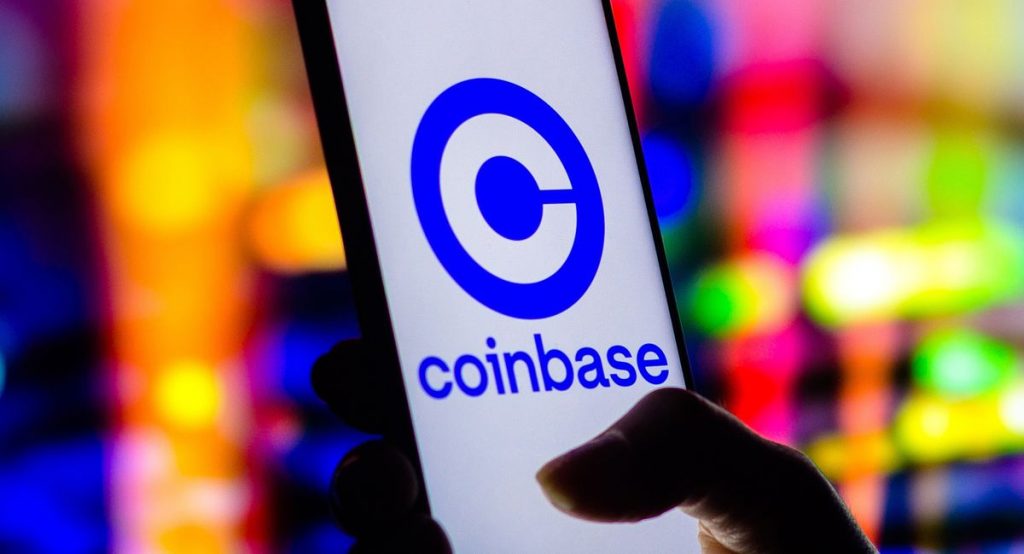 Three different cryptocurrency symbols representing the new listings on Coinbase