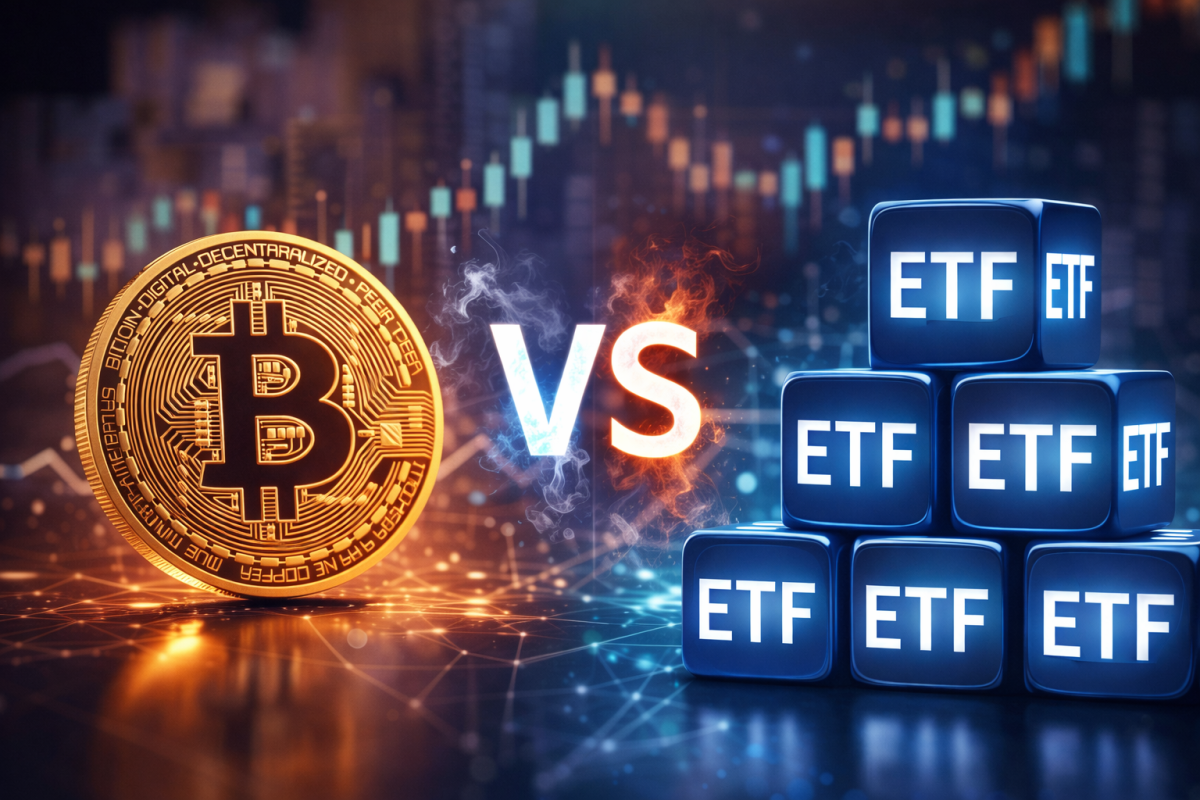 image of bitcoin vs etf