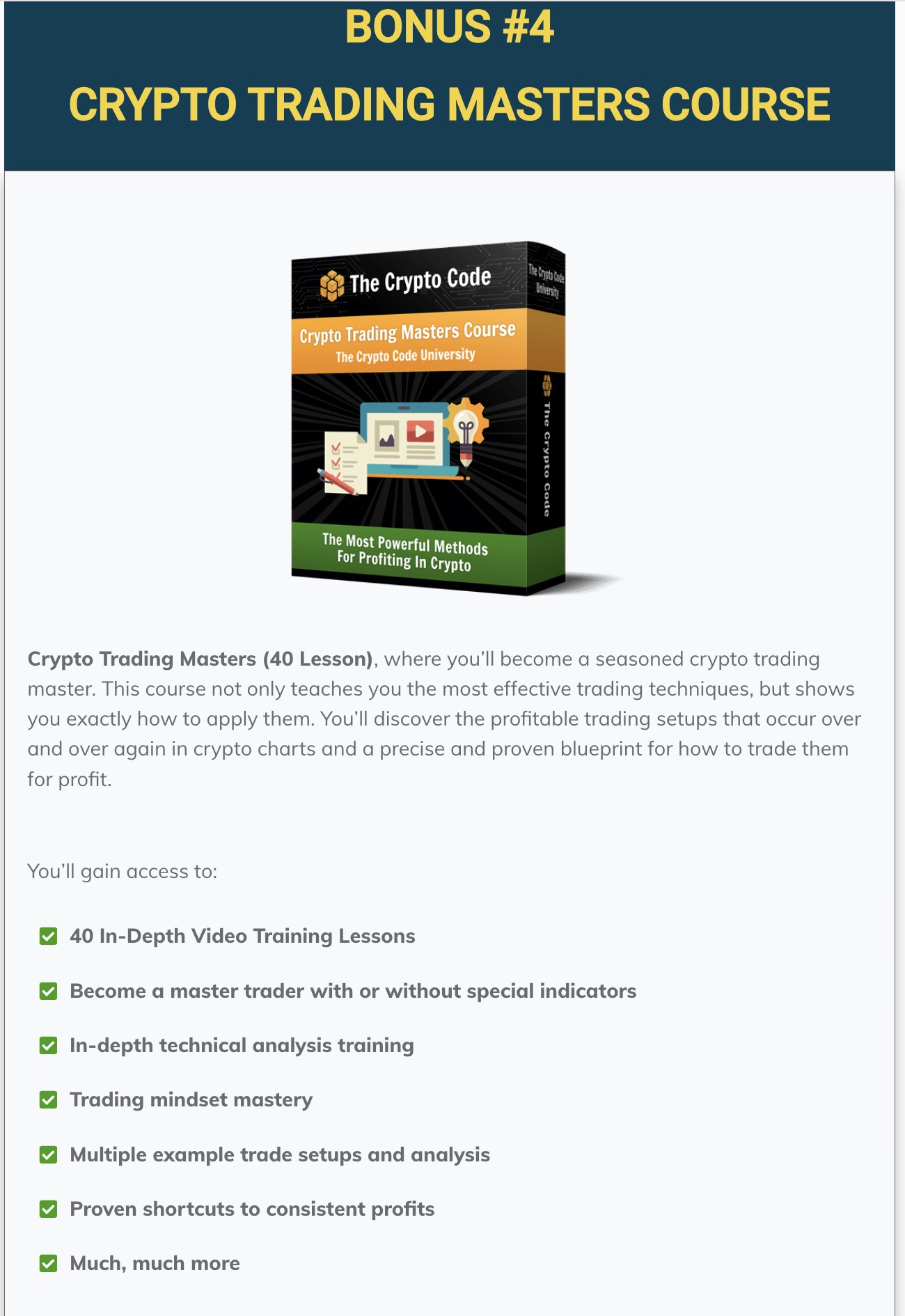 the crypto code whats included bonuses payment options11