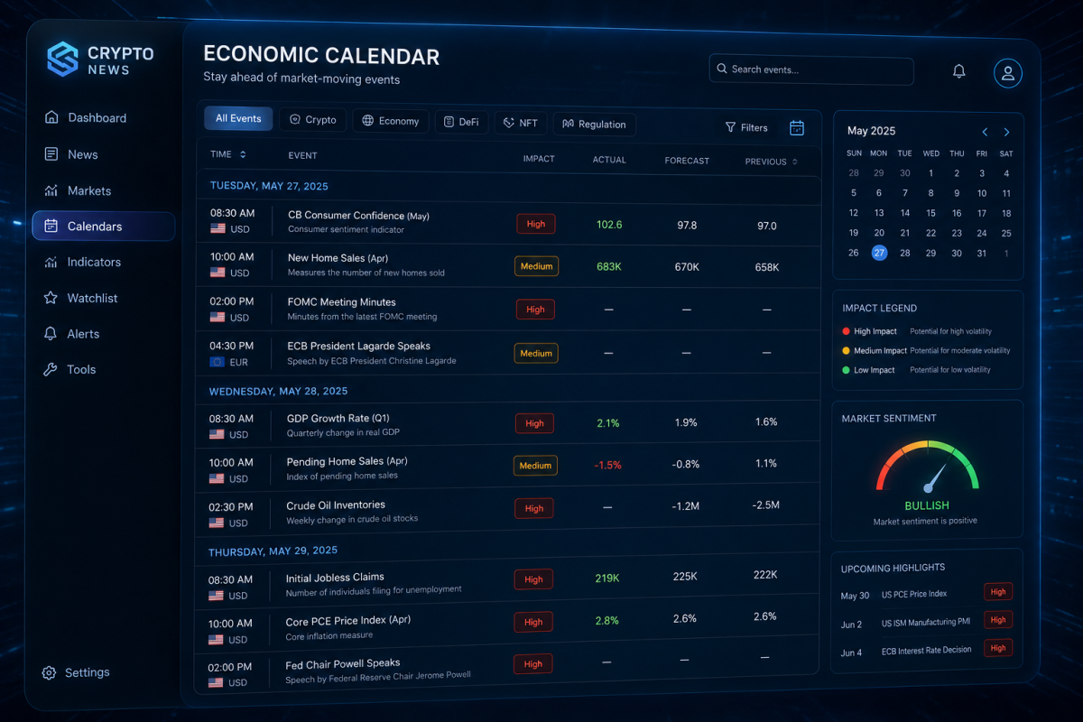 crypto economic calendar