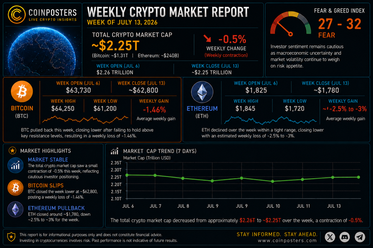crypto market report July 13 2026