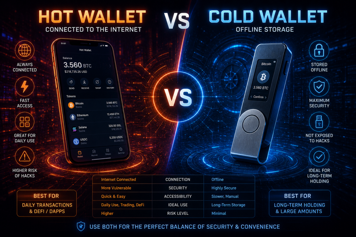 hot wallet vs cold wallet for security