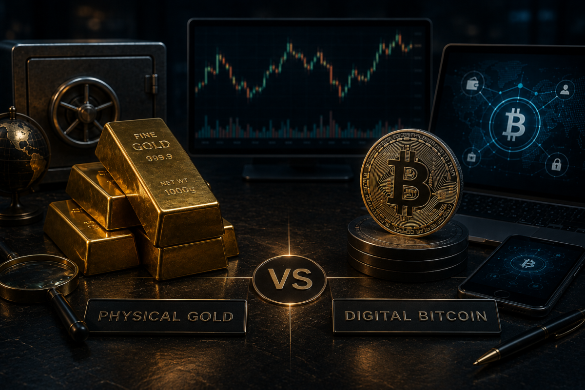 digital bitcoin vs physical gold